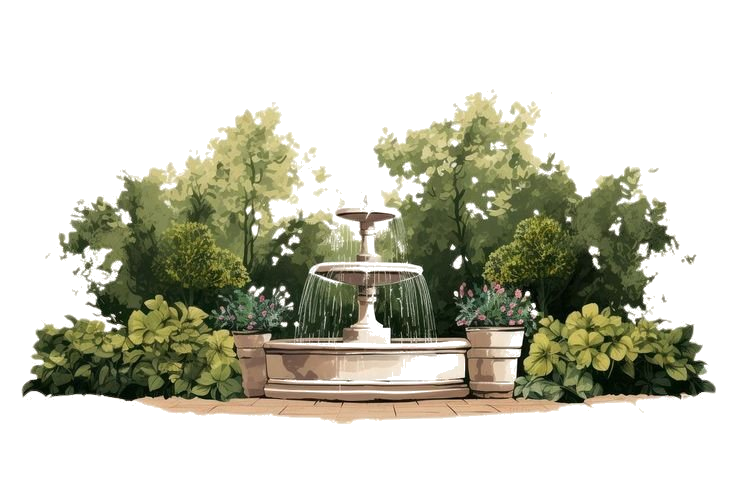 Italian garden fountain