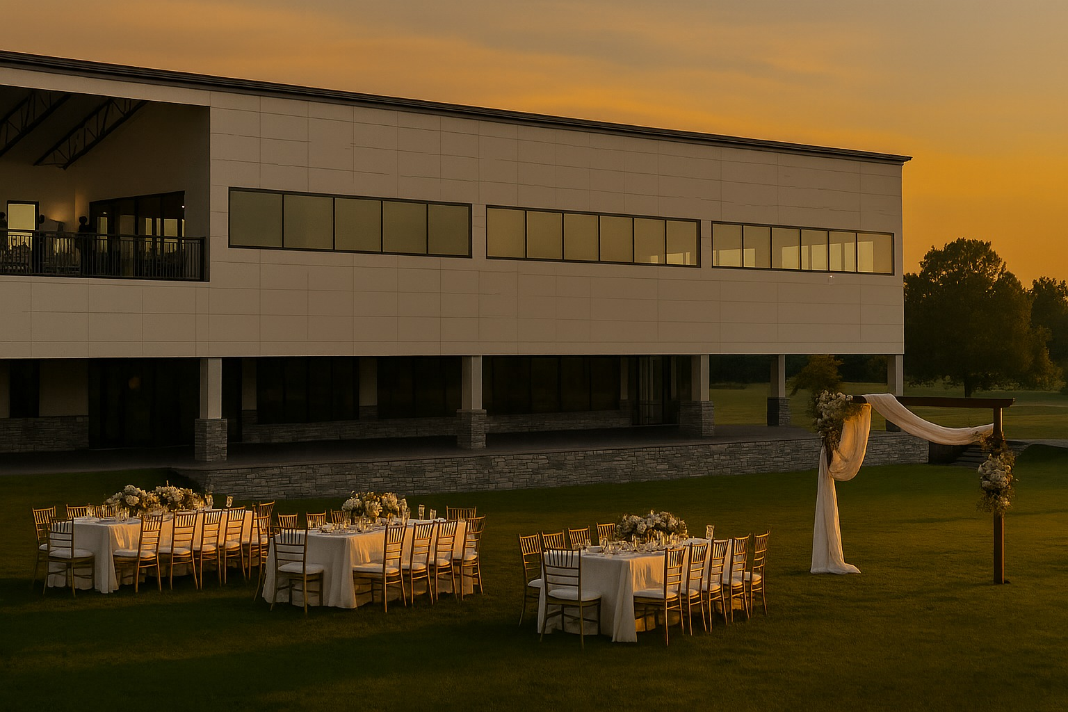 Golfview Manor at sunset